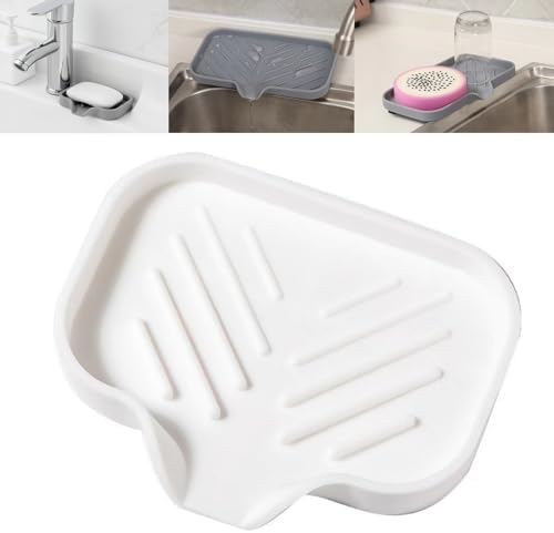 Silicone Soap Drainer with Drain for Bar Soap Kitchen Sink Organizer