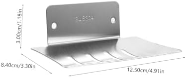 HOLIDYOYO Soap Dish Holder Wall Mount Rustproof Silver for Bathroom 1
