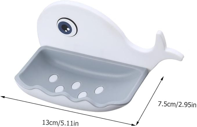 Whale Shaped Soap Holder Wall Mounted No Drilling Required