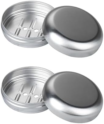 2Pcs Portable Aluminium Soap Box with Drip Tray 1