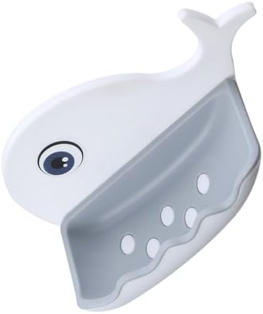 Modern Whale-Shaped Wall Soap Holder with Adhesive Base