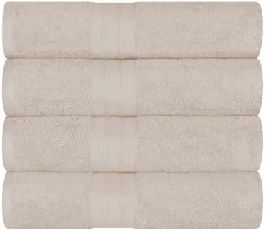 Superior 4-Piece Ivory Bath Towel Set 700GSM 100 Combed Cotton