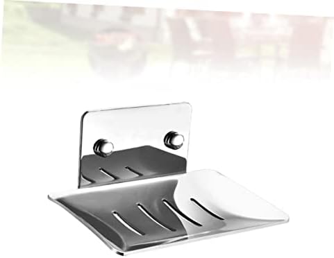Healifty Modern Stainless Steel Soap Dish Holder for Bathroom Kitchen and Laundry