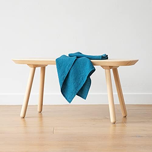 LinenMe Waffle Towel Set of 2 Sea Blue 50x70cm