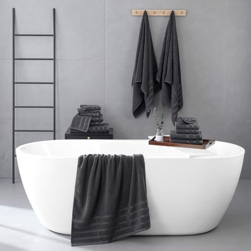 QAJ 16-Piece Bath Towels Set - 100 Cotton Soft and Durable