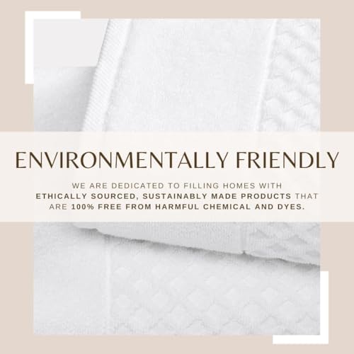 Great Bay Home White Bath Towel Set - 4 Pack 54x27