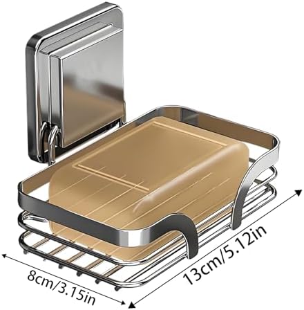 Suction Soap Holder with Hooks for Shower and Sink
