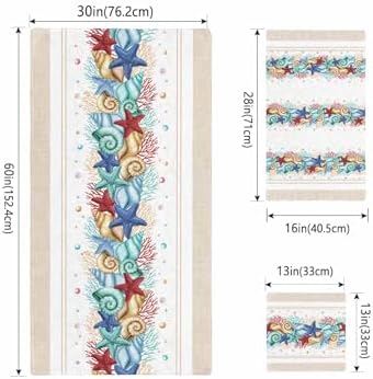 Ocean Coral Beach Starfish Bath Towel Set
