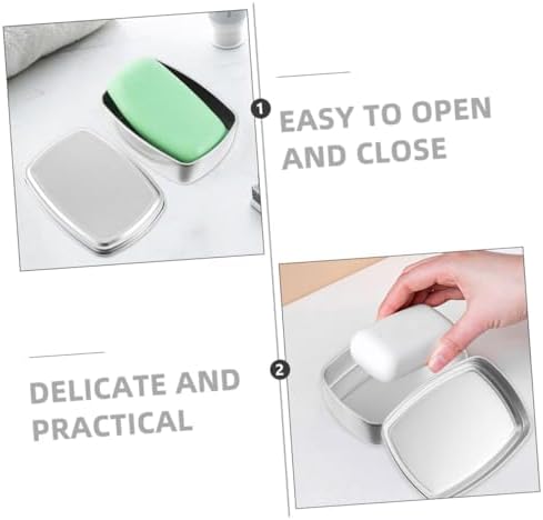 ERINGOGO 4pcs Aluminum Soap Boxes with Removable Lid 1