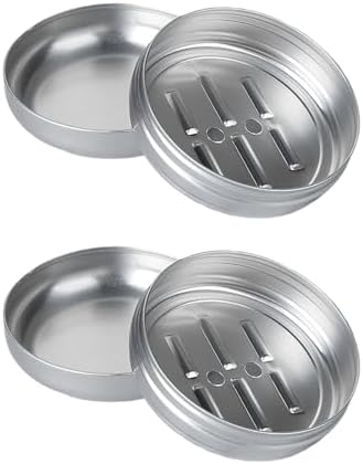 2Pcs Portable Aluminium Soap Box with Drip Tray 1