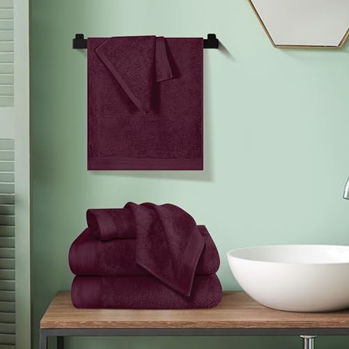 Ultra Soft Cotton Towel Set 6 Pack - Burgundy