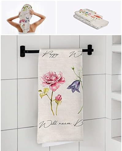 3 Piece Linen Texture Bath Towels Set