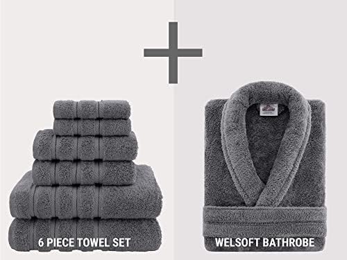 American Soft Linen X Large XX Large Robe and 6-Piece Towel Set