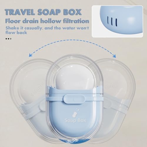 Bar Soap Travel Case with Lid and Draining Layer