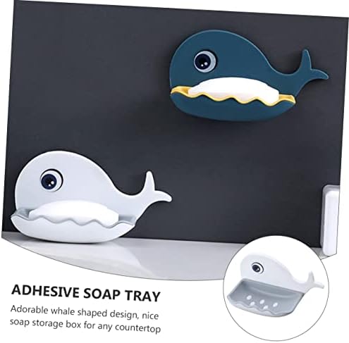 SWOOMEY Whale Shaped Soap Holder Wall Mounted Adhesive