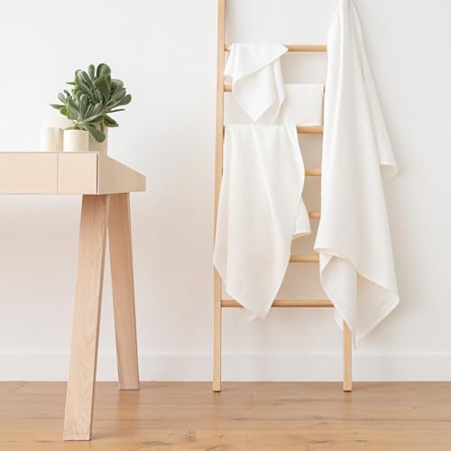LinenMe 02582 Towel Set 2 Bath Towels and 2 Hand Towels White