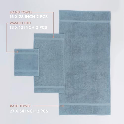 TrendShine Indigo 100 Turkish Cotton Towel Set of 6
