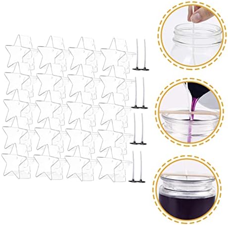 BELLIFFY 70pc Star Shaped Candle Jars with Wicks and Holders