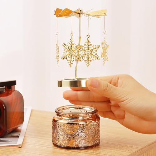 DAISRED Rotatable Scented Candle with Snowflake Design