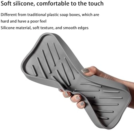 Silicone Soap Drainer with Drain for Bar Soap Kitchen Sink Organizer