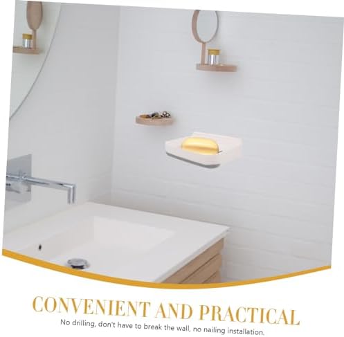 UTHCLO 1Set Absorbent Soap Dish Wall-Mounted Bathroom Organizer