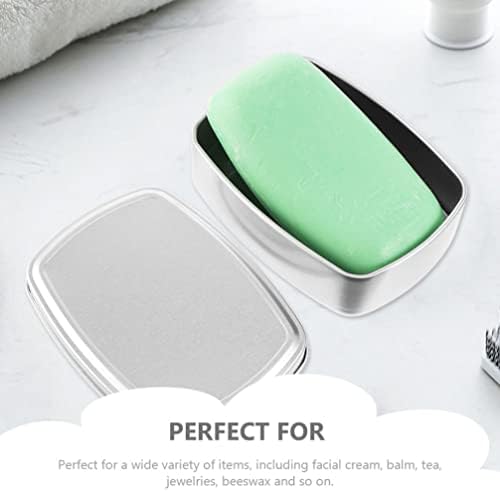 Zerodeko Aluminum Square Soap Dish with Lids 4pcs Set