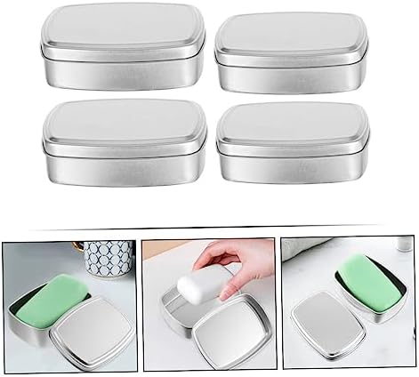 ERINGOGO 4pcs Aluminum Soap Boxes with Removable Lid 1