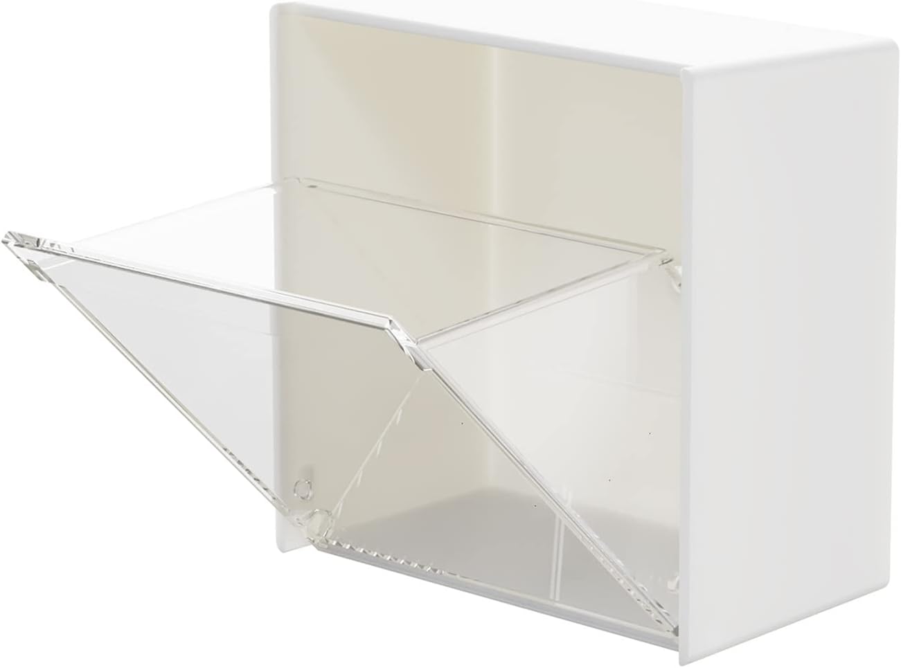 Waterproof Cotton Swab Holder Box with Flip Lid Wall Mounted Organizer