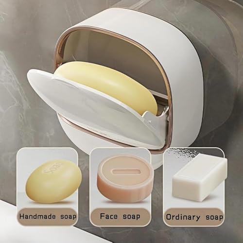 Luxury Soap Holder with Flip Lid and Drain Tray
