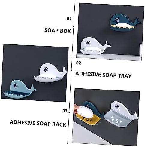 IMIKEYA Adorable Whale Soap Dish Wall Holder