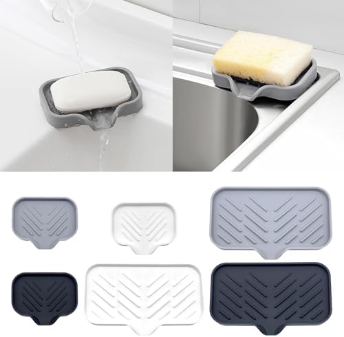 ZMYING Portable Silicone Soap Tray for Bathroom and Travel