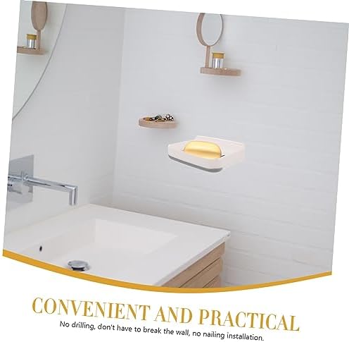 LIFKICH 1Set Absorbent Soap Dish Wall-Mounted Holder