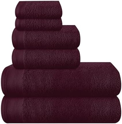 Ultra Soft Cotton Towel Set 6 Pack - Burgundy