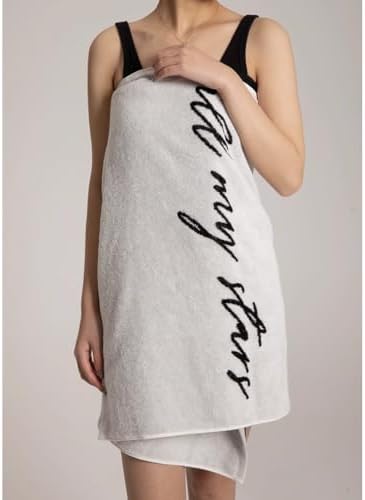 LilRoot Black Letters Bath Towel Set 2 Pack