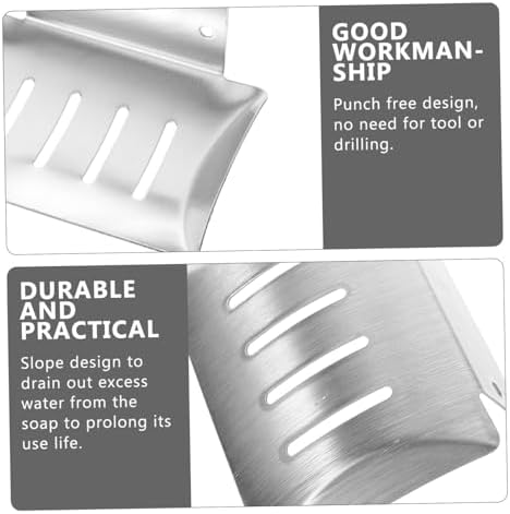 Luxshiny Wall-Mounted Soap Holder with Silver Design