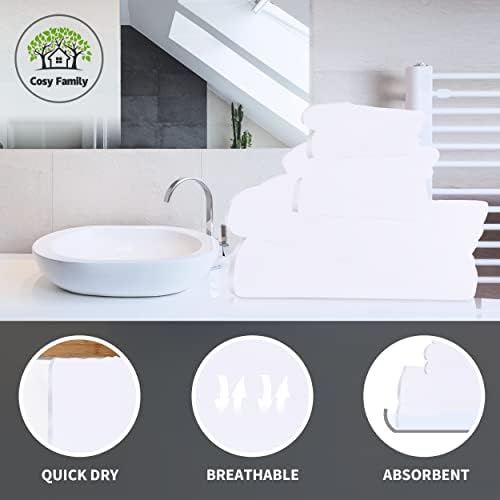 Cosy Family 8-Piece Microfiber Towel Set White