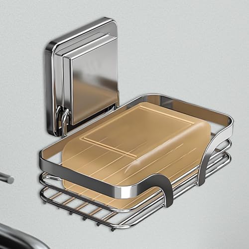 Suction Soap Holder with Hooks for Shower and Sink