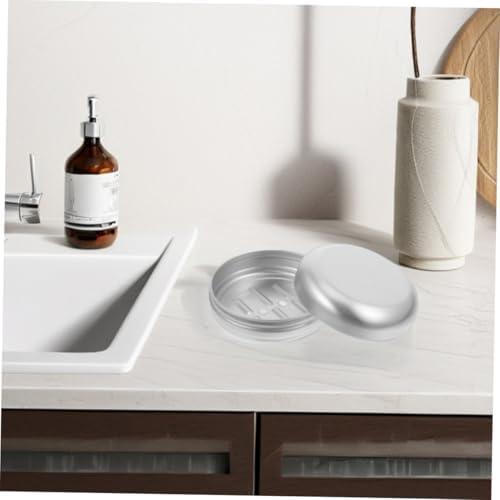 Zerodeko Round Soap Case Aluminum Soap Holder