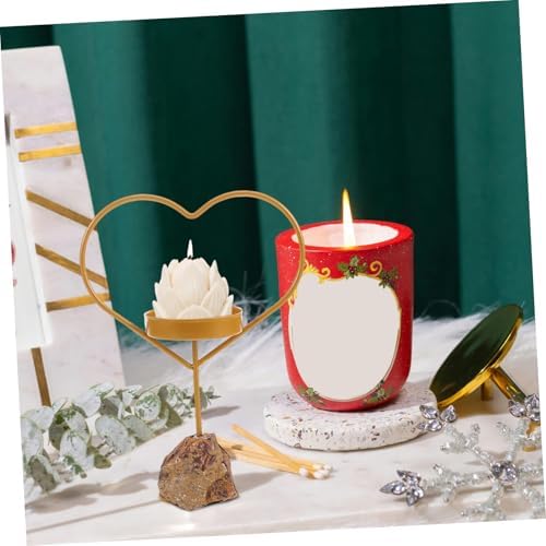 Ciieeo Heart Shaped Crystal Candle Holder with Iron Base 1