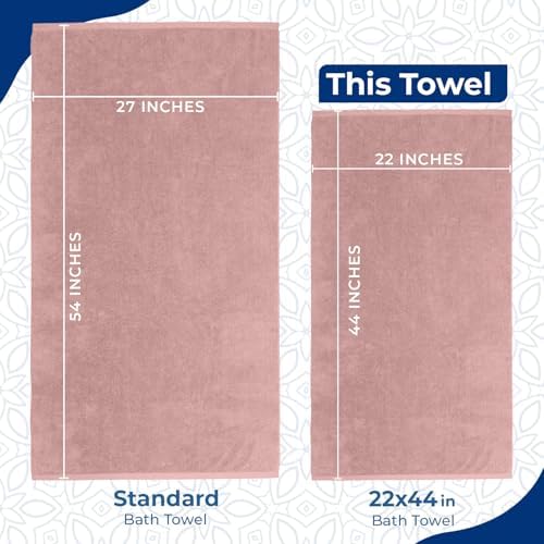 DAN RIVER 4 Pack Bath Towels DustyRose 22x44 Inches