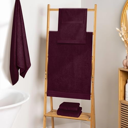 Ultra Soft Cotton Towel Set 6 Pack - Burgundy