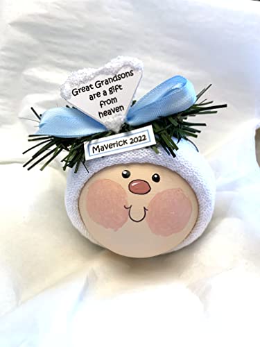 Handmade Christmas Ornament Heart BABY FACE