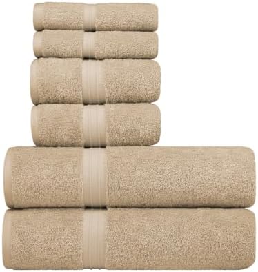 Cotoniche 6 Pack Cotton Towel Set - Beige