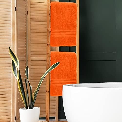 BOUTIQUO 2 Pack 28x55 Cotton Bath Towels Orange