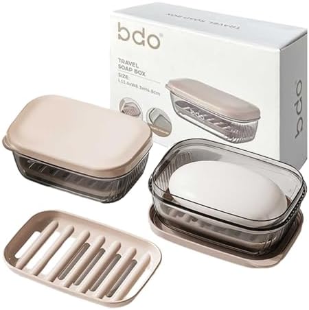 Lovskoo Leakproof Soap Case with Lid and Drainage Tray 1