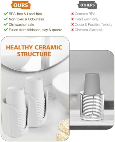 AOIROE Plastic Bathroom Cup Dispenser with Vertical Stripes
