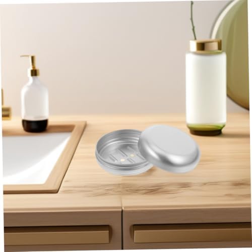 Cabilock Round Aluminum Soap Dish Portable Travel Holder 1