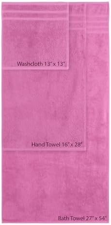 Rosyn Home Hotel Spa Quality 6 Piece Bath Towel Set Pink 1
