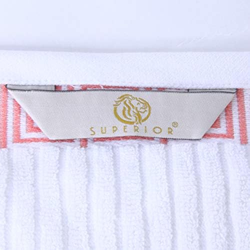 Superior 6-Piece Cotton Towel Set with Greek Pattern