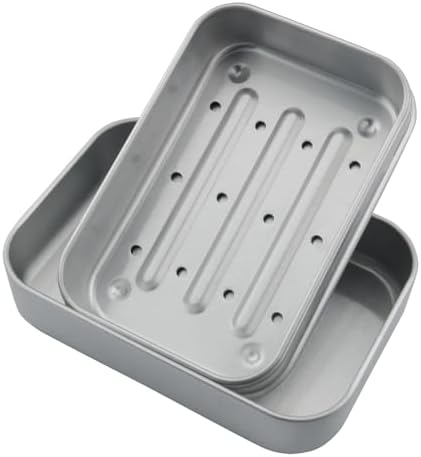 YHXiXi Aluminum Soap Dish with Lid and Drip Tray